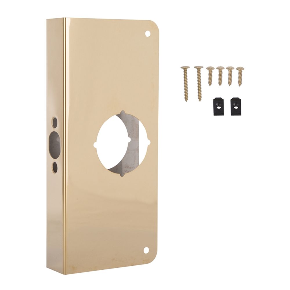 ProSource 4 in. x 9 in. Brass Door Reinforcer