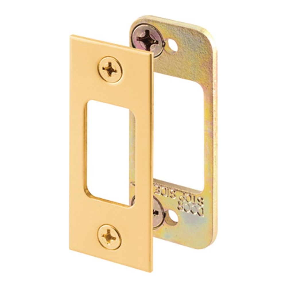 Prime Line Products 2-3/4 in. x 1-1/8 in. Brass Deadbolt Strike Plate