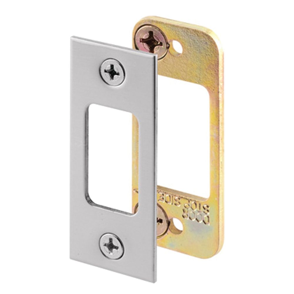 Prime Line Products 2-3/4 in. x 1-1/8 in. Satin Nickel Deadbolt Strike