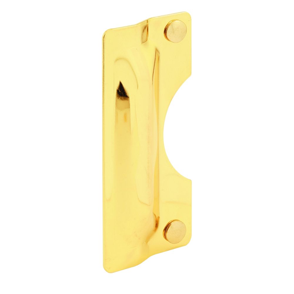 Prime Line Products 3 in. x 7 in. Brass Plated Steel Entry Door Latch Shield