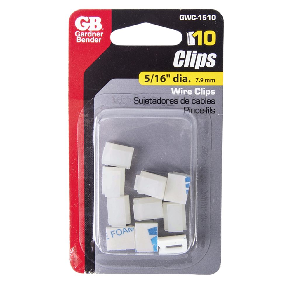 Gardner Bender 5/16 in. Stick-On Wire Clips, 10-Pack