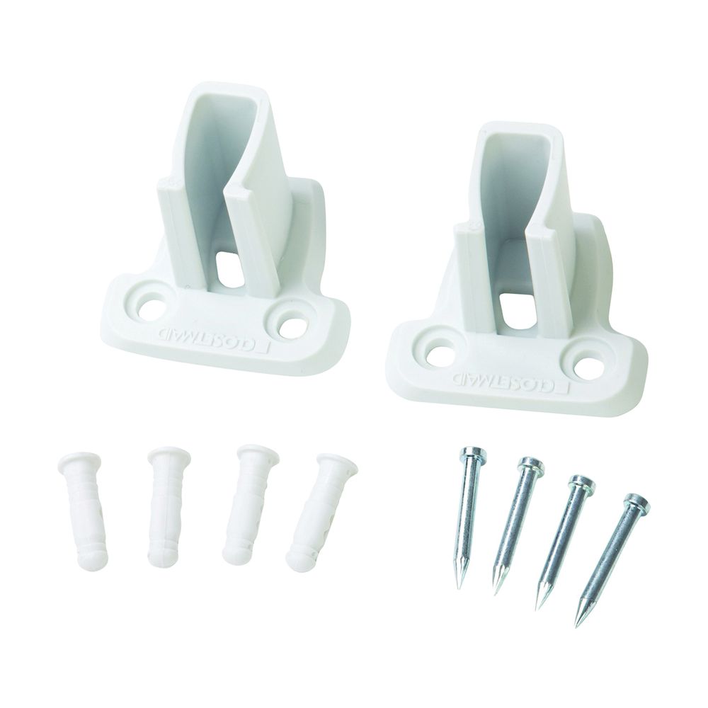 ClosetMaid White Resin Wall Bracket with Anchors, 2-Pack