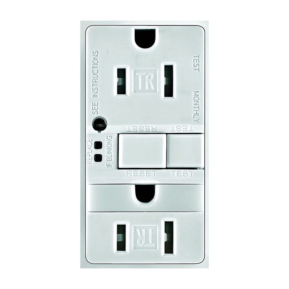 Eaton Wiring 15 AMP White GFCI and Nightlight Receptacle
