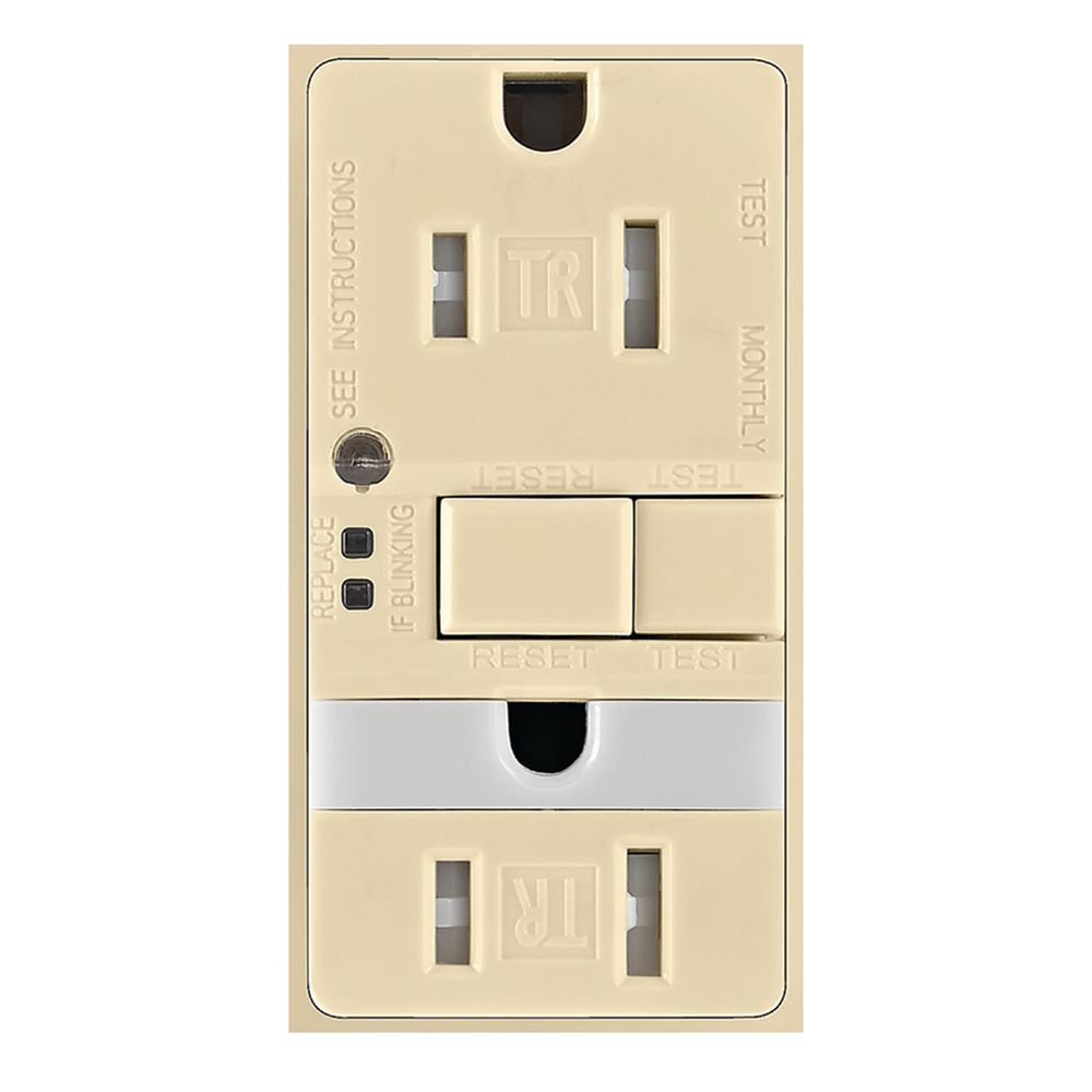 Eaton Wiring 15 AMP Ivory GFCI Receptacle with Nightlight