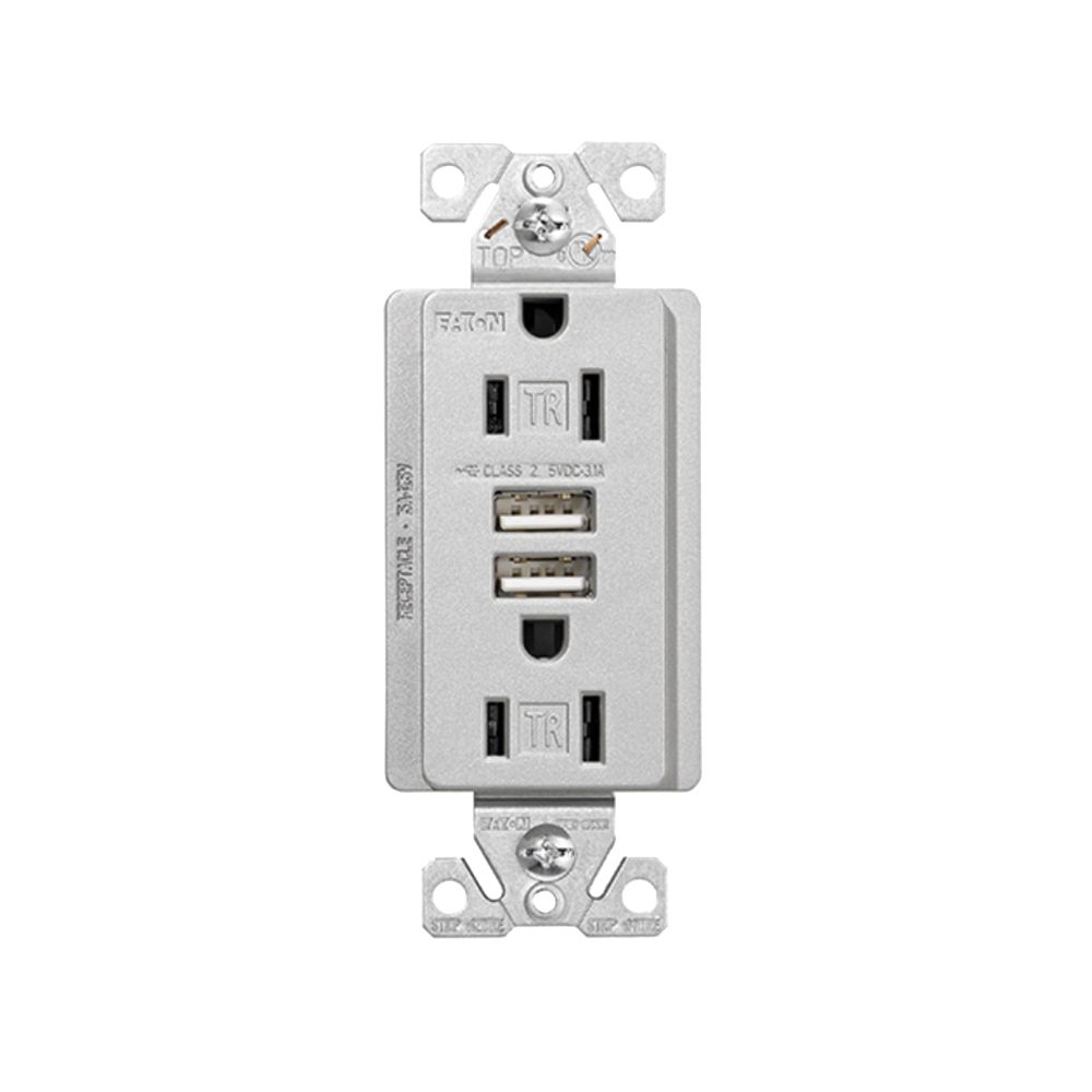Eaton Wiring 15 AMP 125 V Duplex USB Receptacle