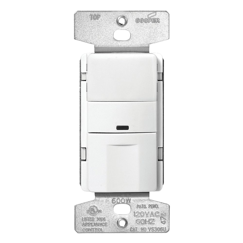Eaton Wiring White 1-Pole 3-Way Motion Sensor Switch
