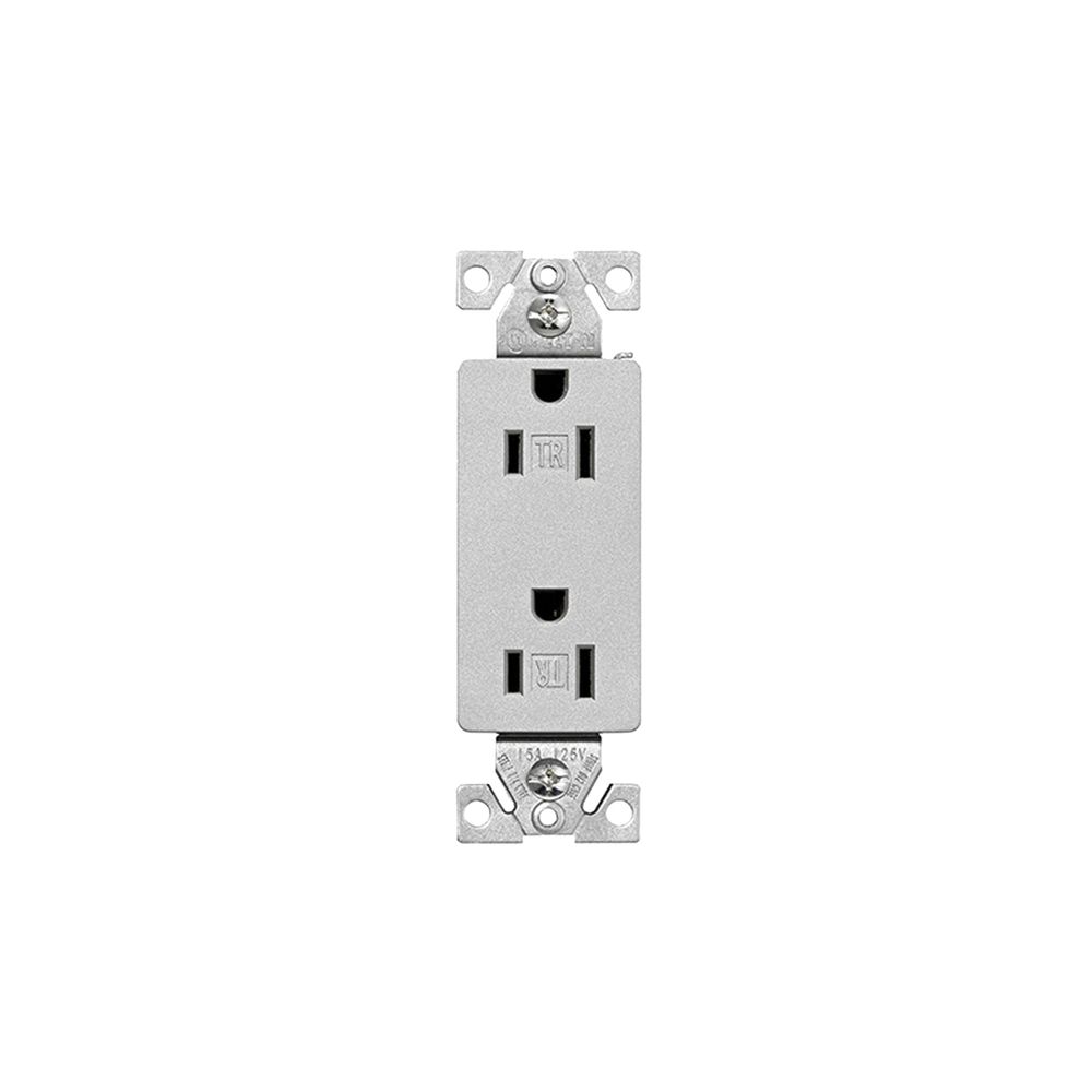 Eaton Wiring 15 AMP Tamper-Resistant Duplex Receptacle, Silver Granite