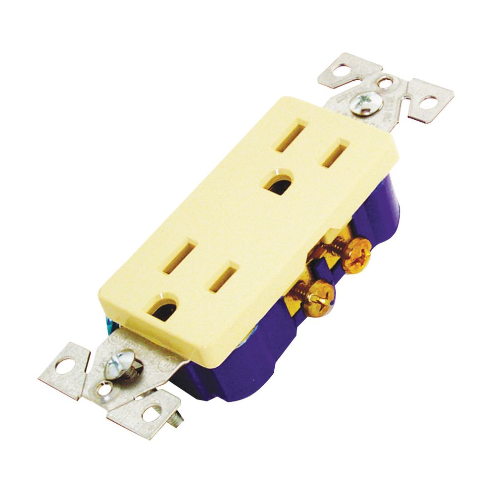 Eaton Wiring 15 A Ivory Standard Decorator Duplex Receptacle