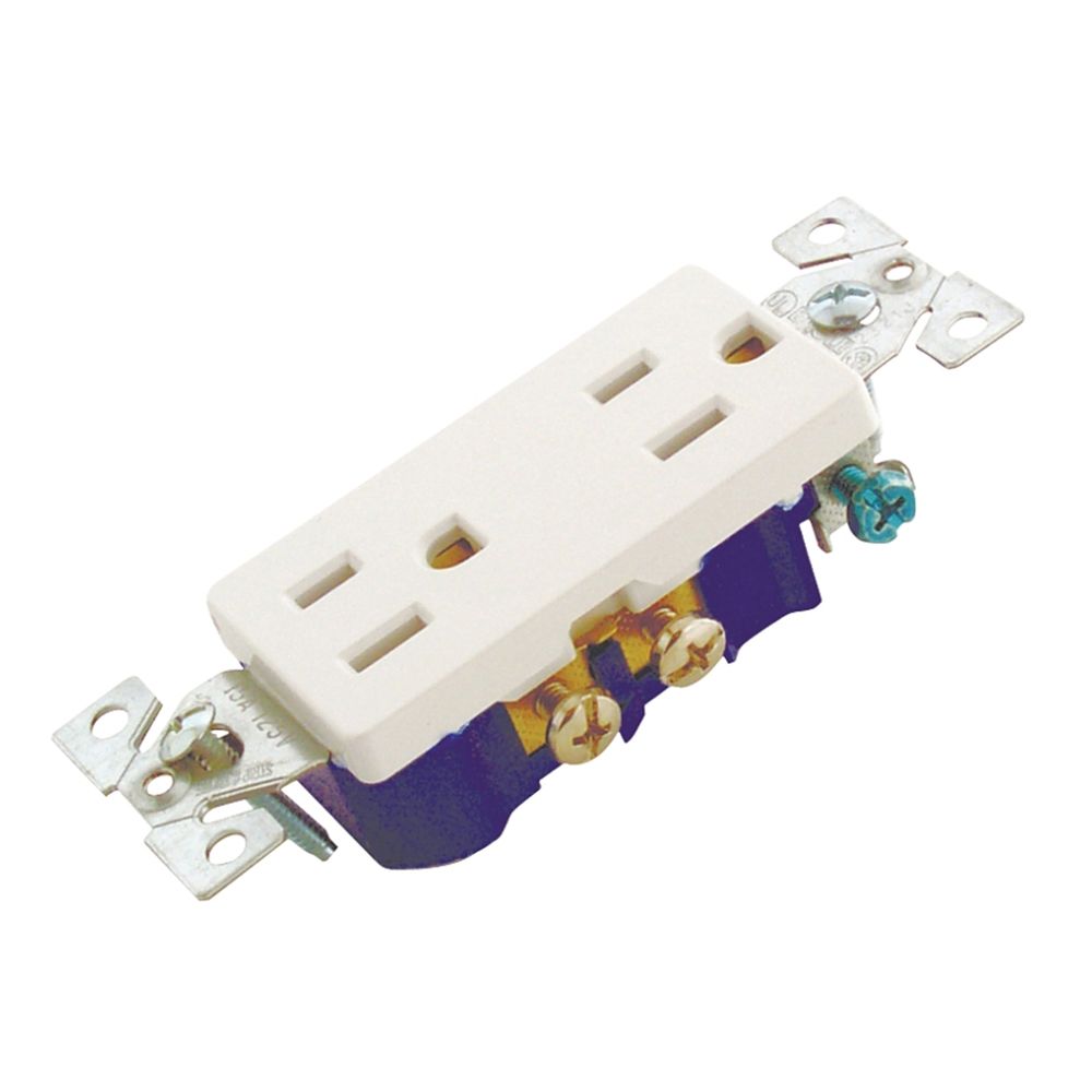 Eaton Wiring 15 Amp Standard Decorator Duplex Receptacle, White