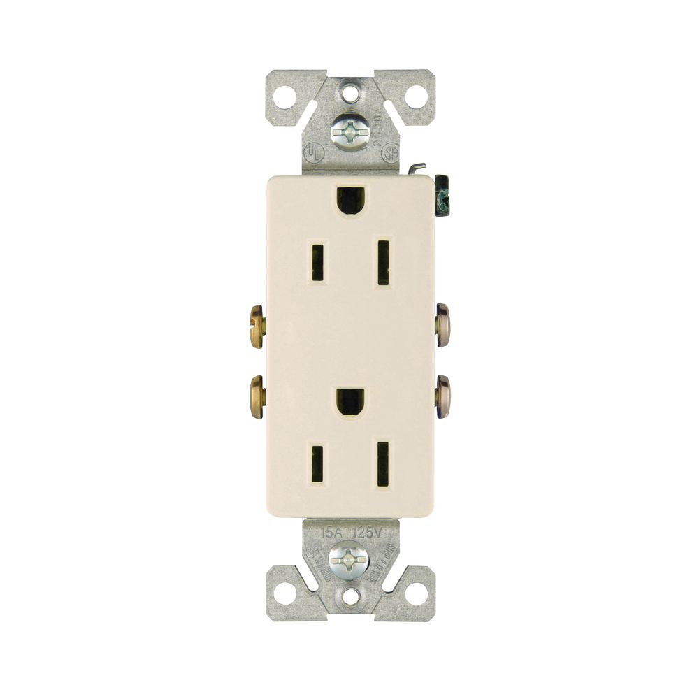 Eaton Wiring 15 Amp 2-Pole 3-Wire Light Almond Duplex Receptacle