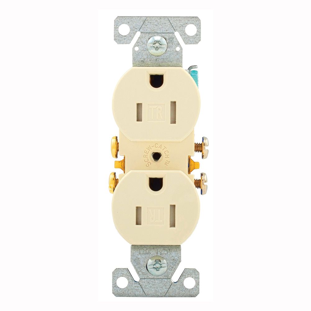 Eaton Wiring Light Almond Duplex Receptacle
