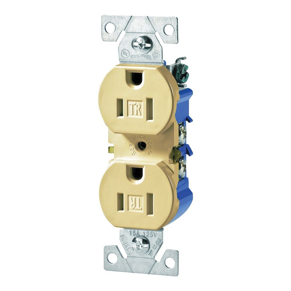 Eaton Wiring 15 Amp Ivory Tamper-Resistant 3-Wire Duplex Receptacle