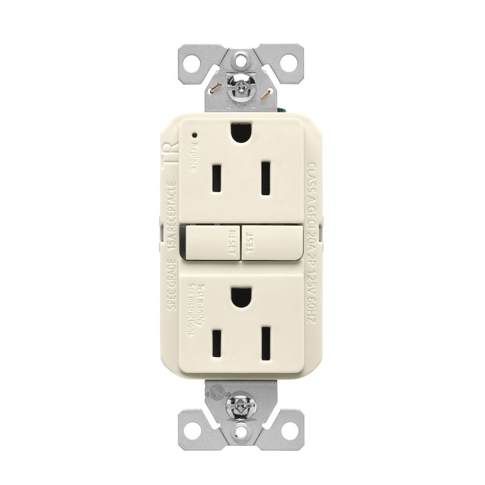 Eaton Wiring 15A 125V Tamper Resistant Self-Test GFCI Receptacle, Light Almond