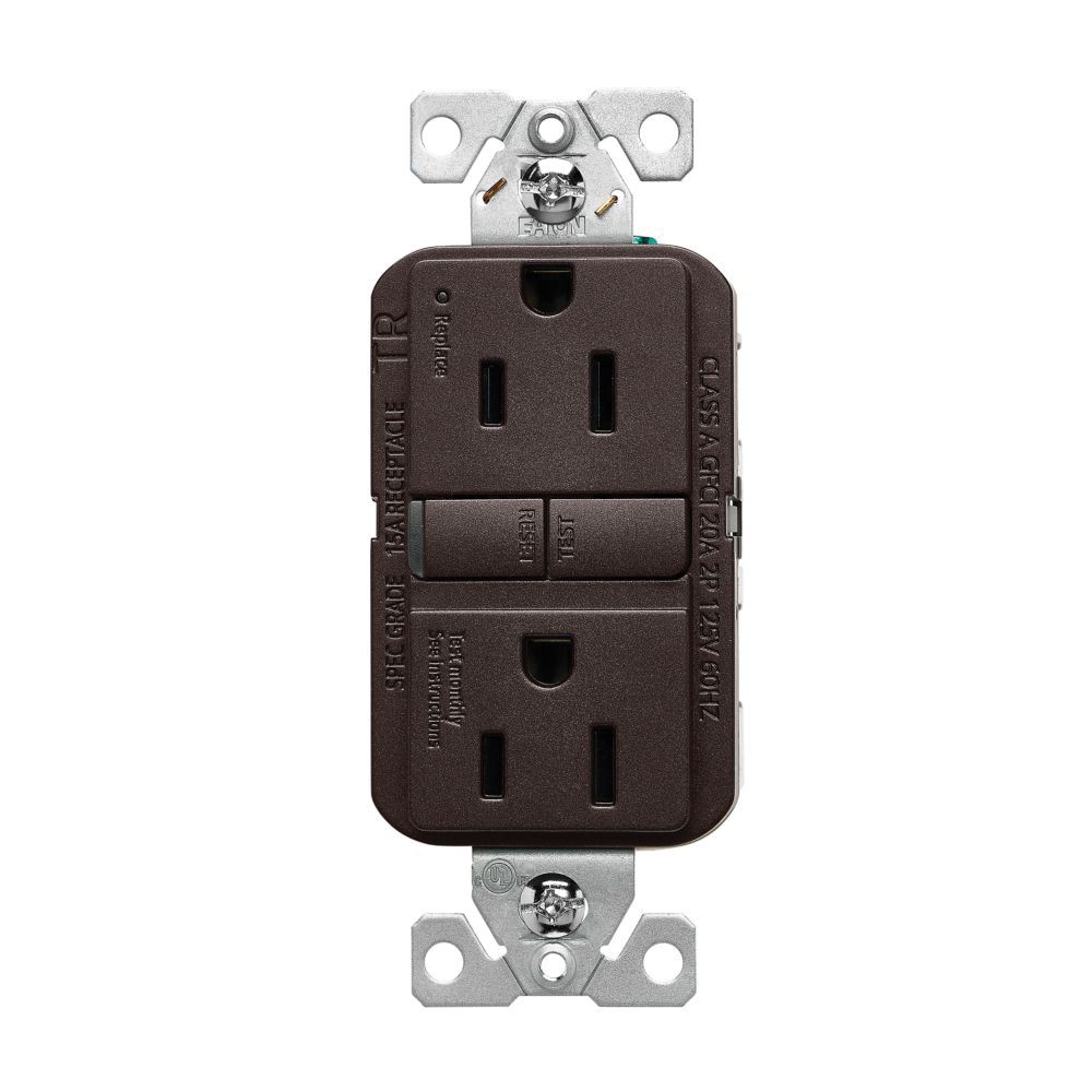 Eaton 15 A 125 V Tamper-Resistant GFCI Receptacle, Oil-Rubbed Bronze