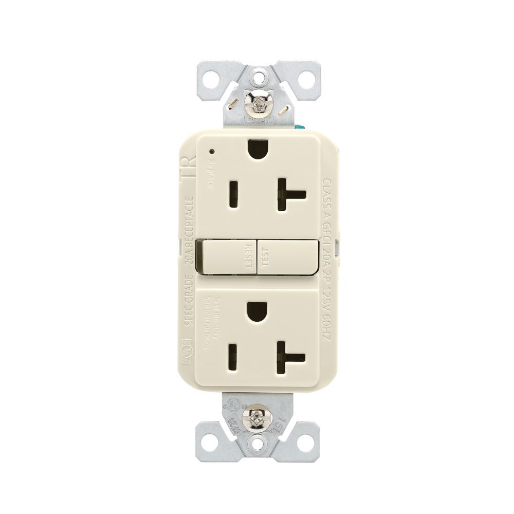 Eaton Wiring 20 Amp 125 V Tamper-Resistant Light Almond GFCI Receptacle