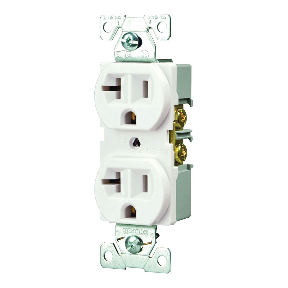 Eaton Wiring 20 A Commercial 3-Wire White Duplex Receptacle