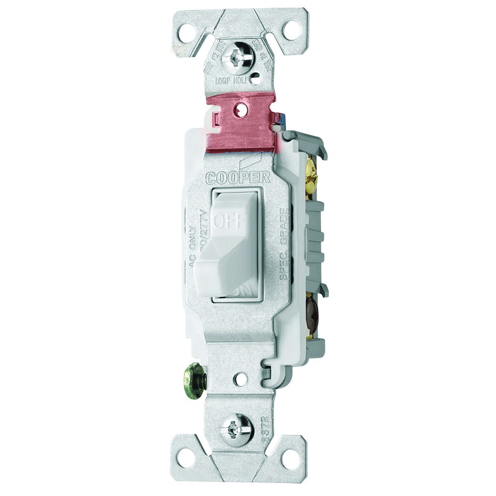 Eaton Wiring 20A 120/277V White Toggle Switch