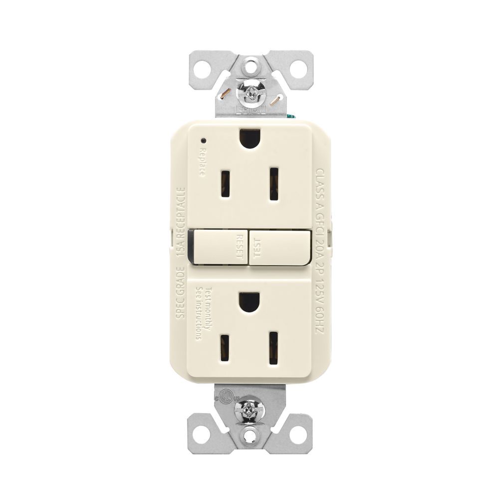 Eaton Wiring 15 AMP 125 V Light Almond Self-Test GFCI Receptacle