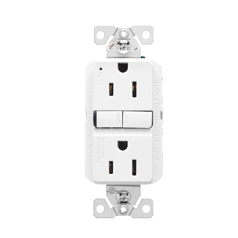 Eaton Wiring 15 AMP 125 V. White GFCI Receptacle