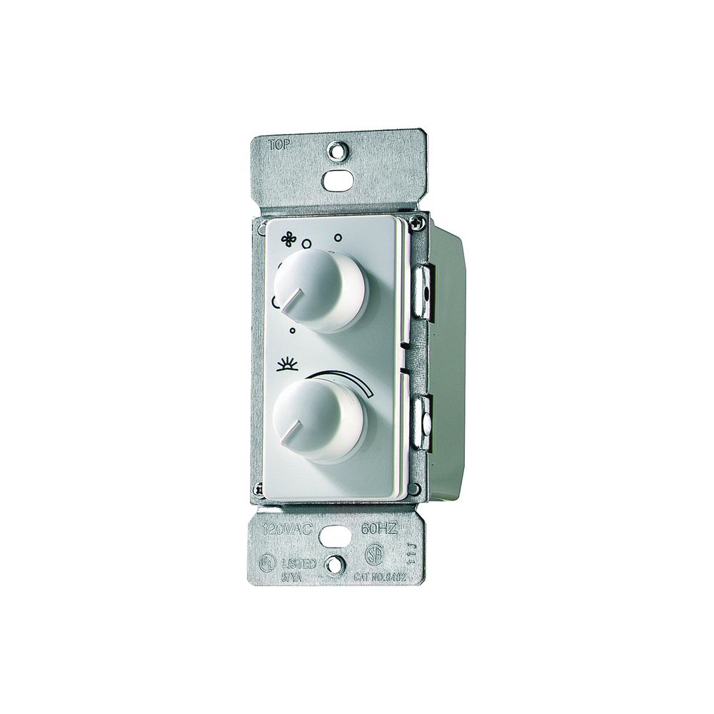 Eaton Wiring 4-Speed Rotary Fan and Light Combination Switch, White