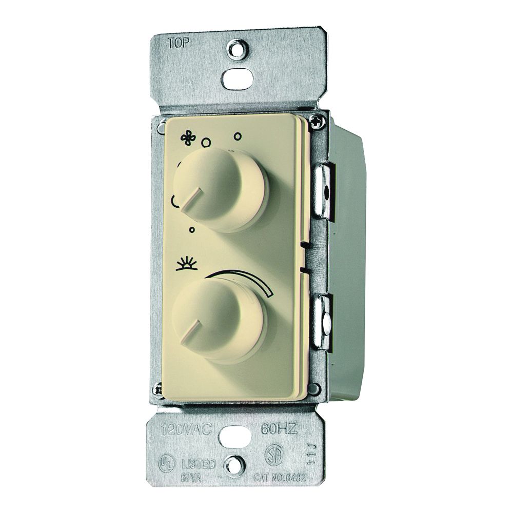 Eaton Wiring Rotary Fan and Light Control, Ivory