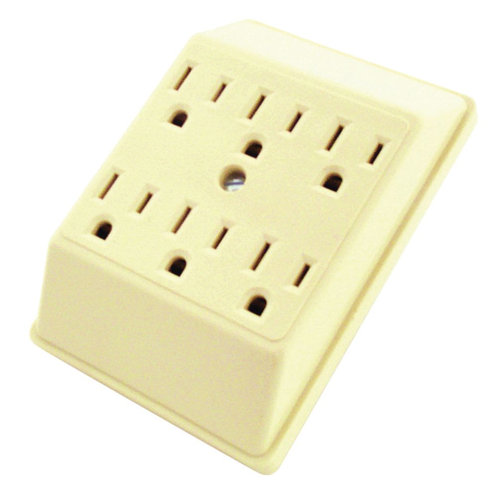 Eaton Wiring Duplex to 6-Outlet Grounding Tap, Ivory