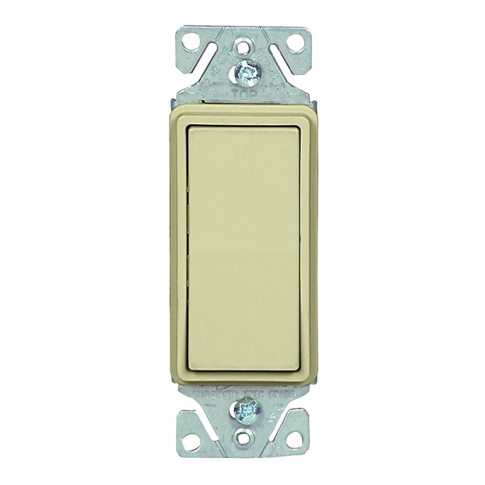Eaton Wiring 15 Amp Single Pole Decorator Rocker Switch, Ivory