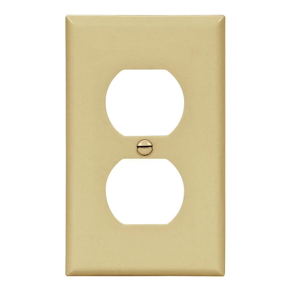Eaton Wiring 1-Gang Ivory Duplex Receptacle Wallplate