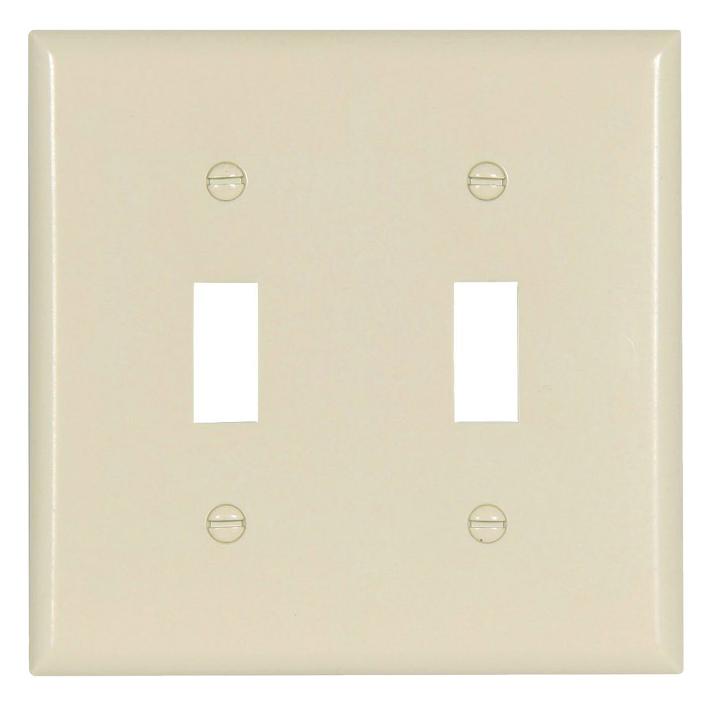 Eaton Wiring 2-Gang Light Almond Toggle Switch Wallplate