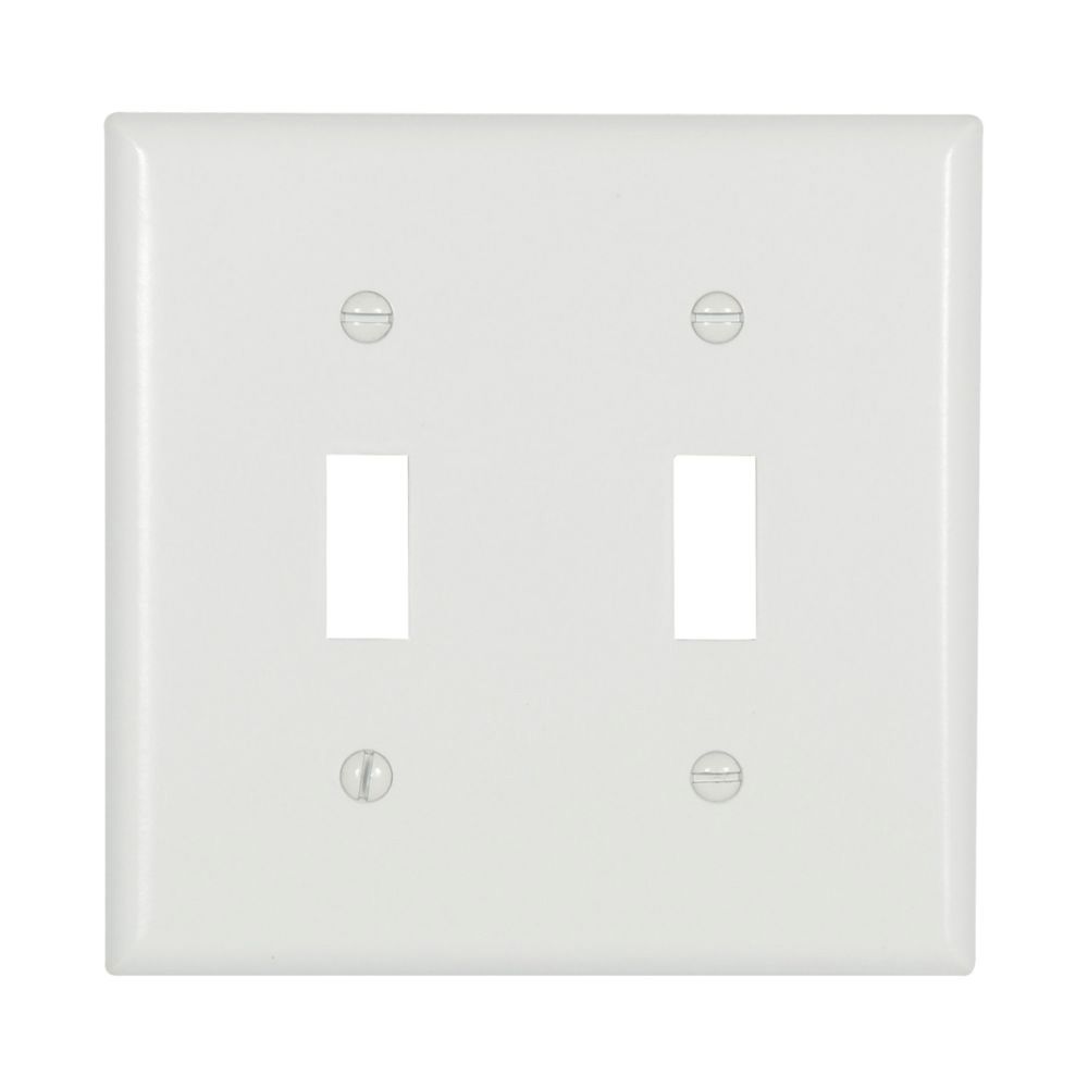 Eaton Wiring 2-Gang White Toggle Wallplate