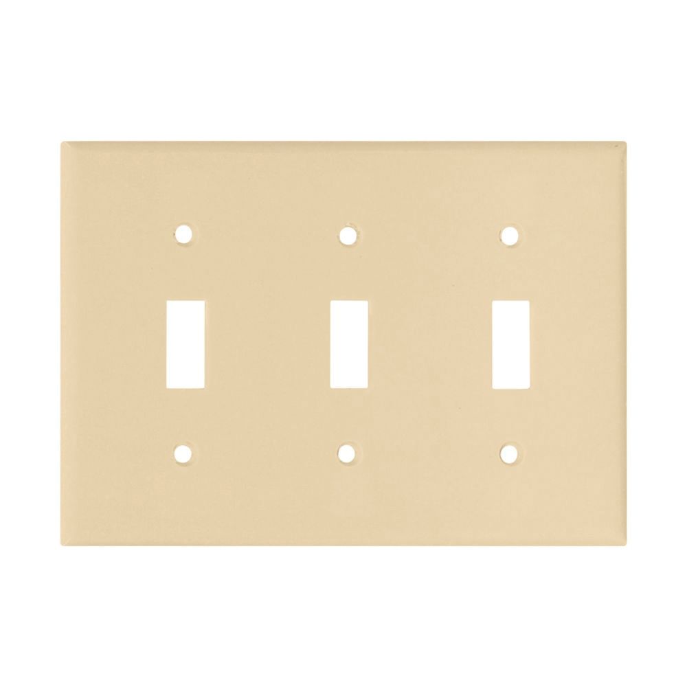 Eaton Wiring 3-Gang Ivory Wallplate