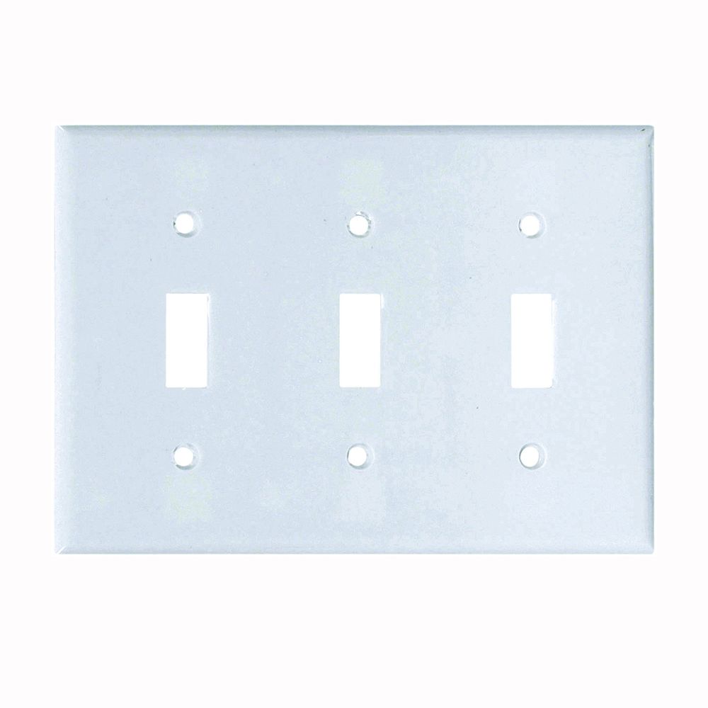 Eaton Wiring 3-Gang Standard Toggle Wallplate, White