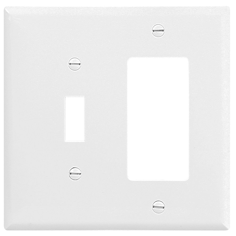 Eaton Wiring 2-Gang White Combination Wallplate