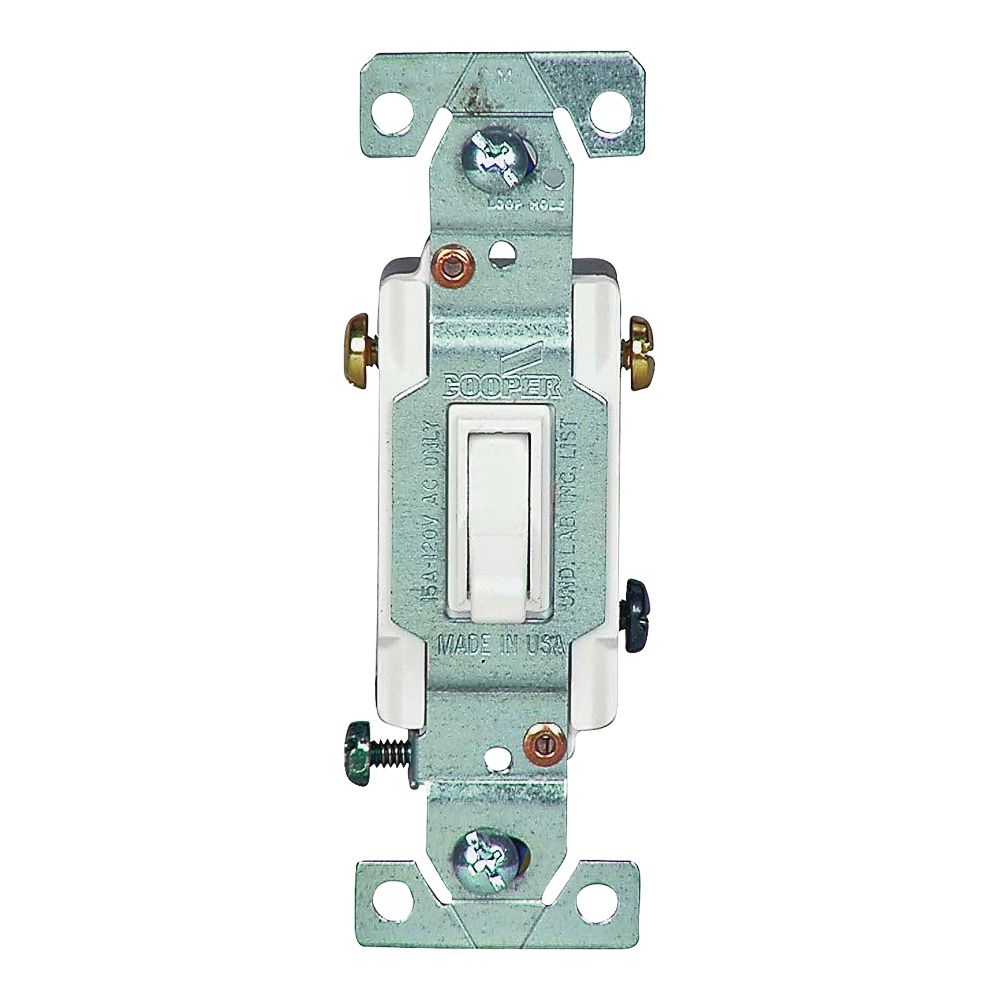 Eaton Wiring White 3-Way Quiet Grounding Toggle Switch