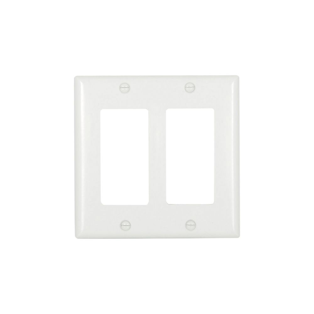 Eaton Wiring 2-Gang White Rocker Wallplate