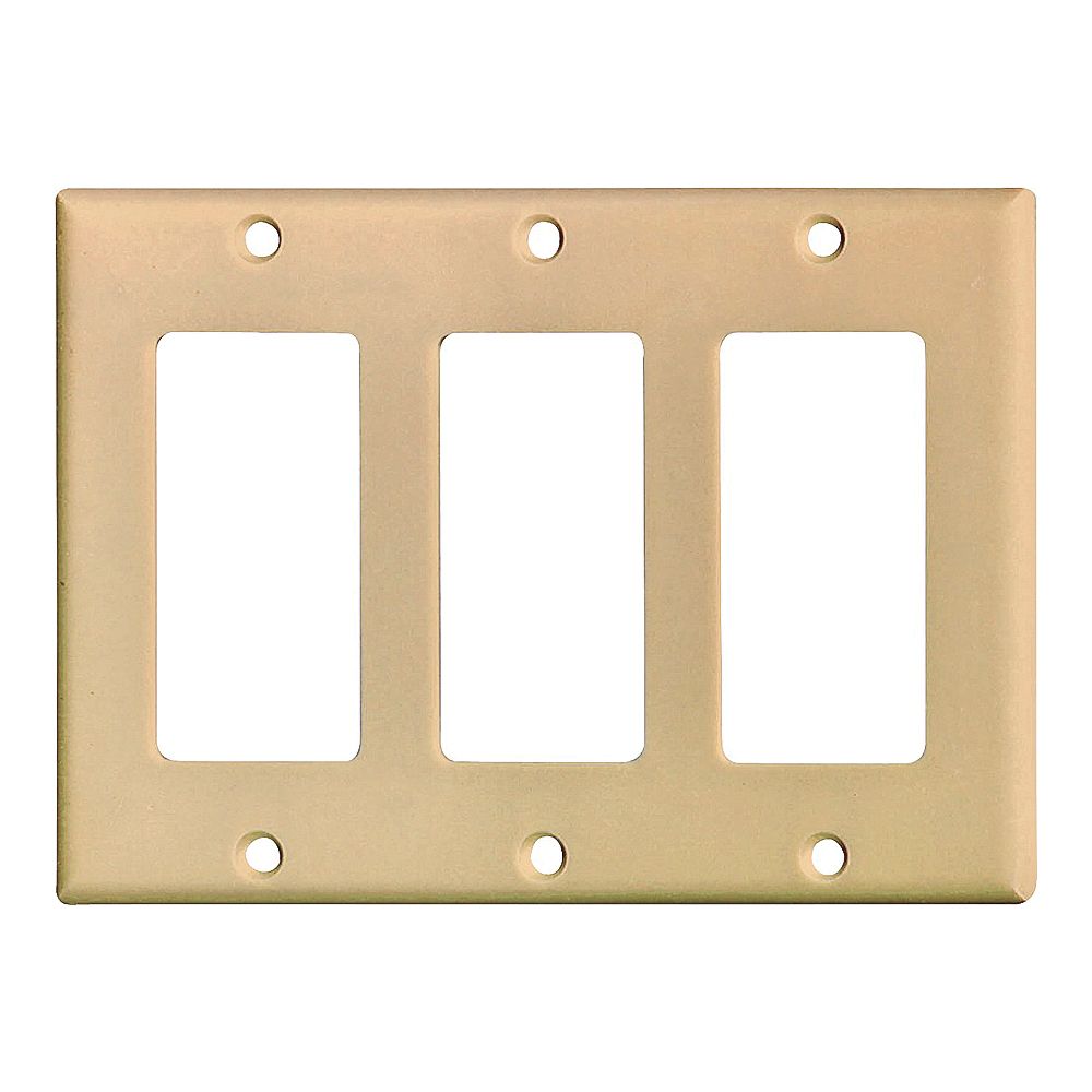 Eaton Wiring 3-Gang Rocker Wallplate, Ivory