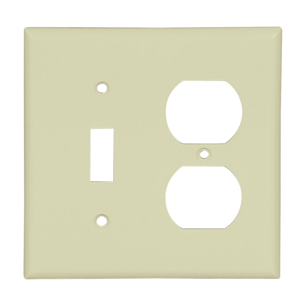 Eaton Wiring 2-Gang 1-Toggle 1-Duplex Combination Wallplate