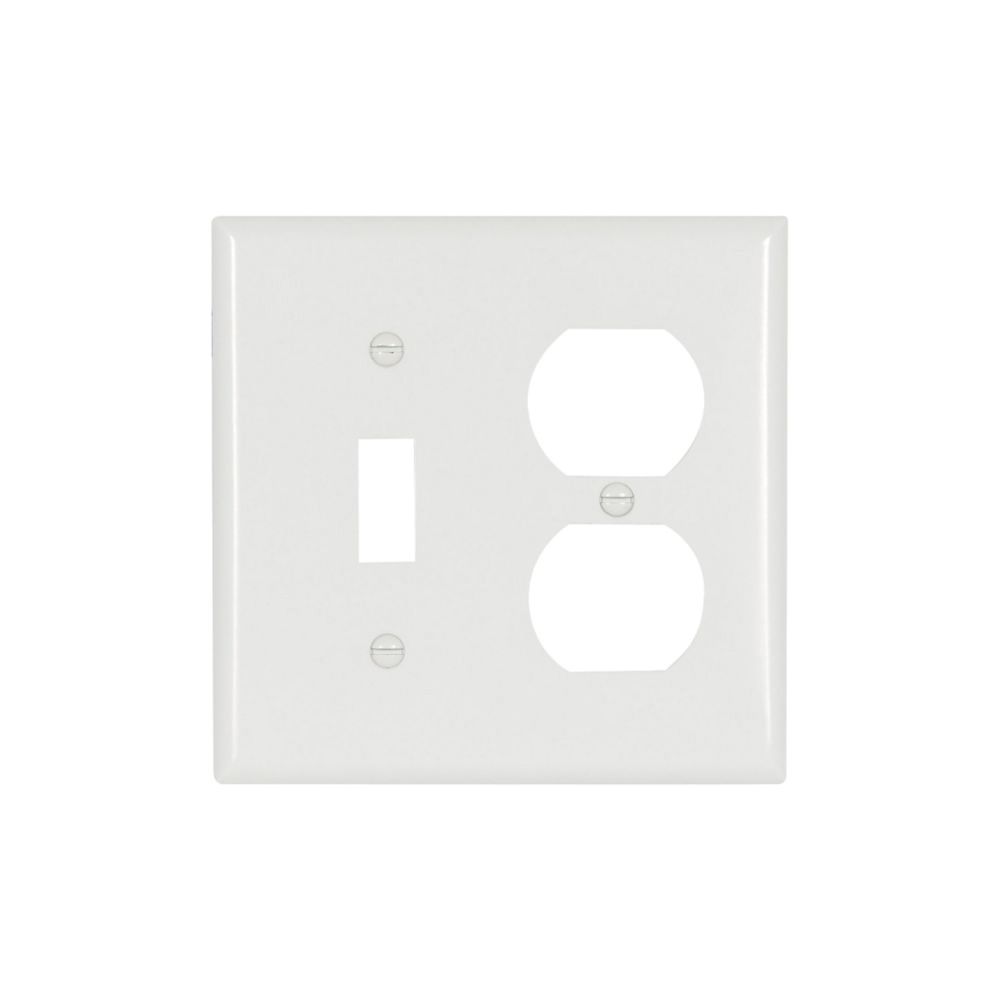 Eaton Wiring 2-Gang Standard Toggle and Duplex Combination Wallplate