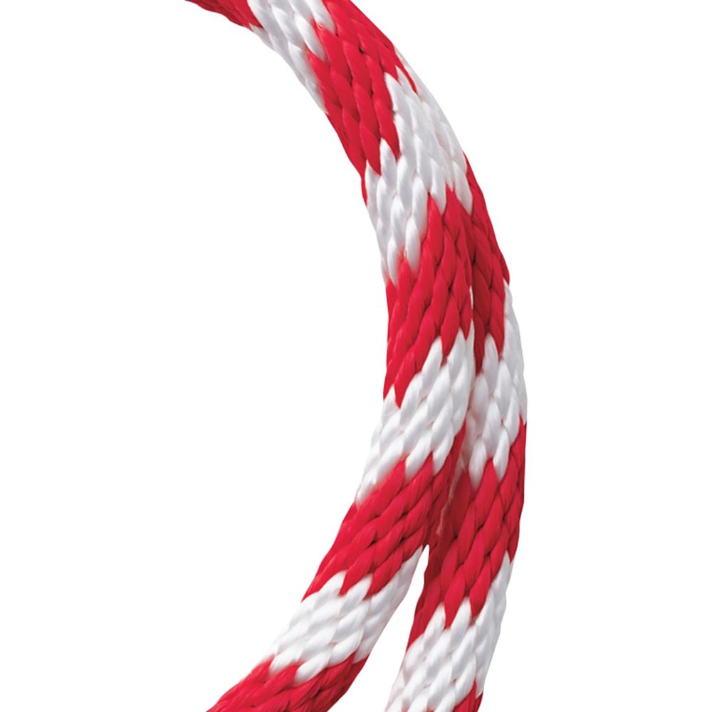 Baron Mfg 3/8 in. x 140 ft. Red and White Smooth Braided Polypropylene Rope