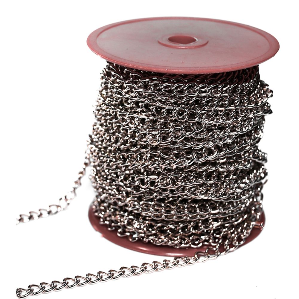 Baron Mfg #90 x 82 ft. Nickel-Plated Twist Link Chain