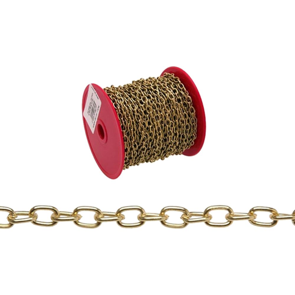 Baron Mfg #19 82 ft. Brass-Plated Steel Oval Chain