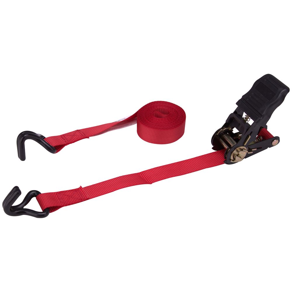 Bell Link 1 in. x 14 ft. Ratchet Tie-Down with Double J-Hooks