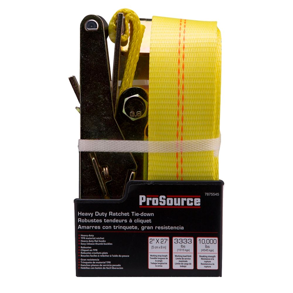 Bell Link 2 in. x 27 ft. Heavy Duty Ratchet Tie-Down with Flat Hook