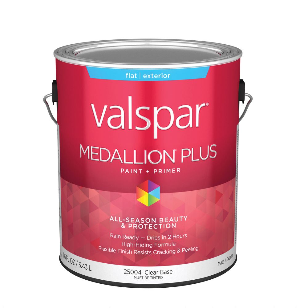 Valspar Medallion Plus 1 gal. Flat Clear Base Exterior Paint and Primer