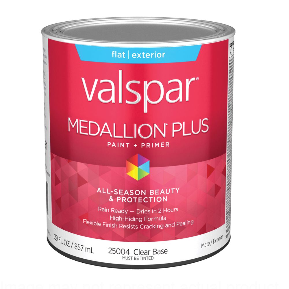 Valspar 1 qt. Medallion Plus Flat Clear Base Exterior Paint and Primer