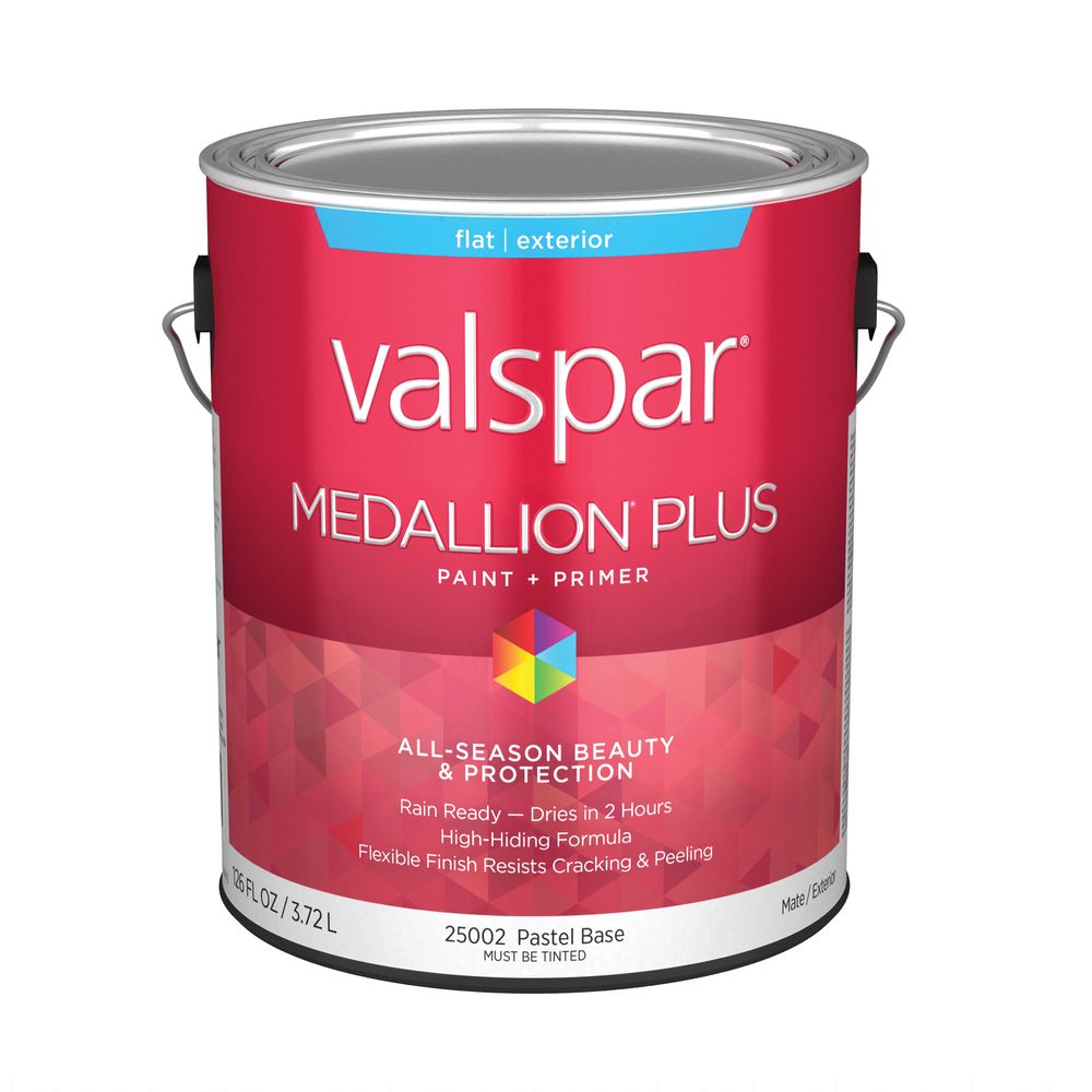 Valspar 1 gal. Medallion Plus Flat Pastel Base Exterior Paint and Primer