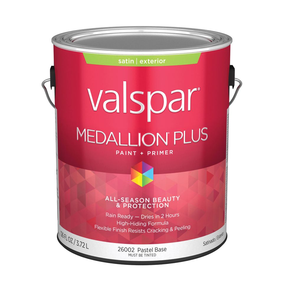 Valspar 1 gal. Medallion Plus Satin Pastel Base Exterior Paint and Primer