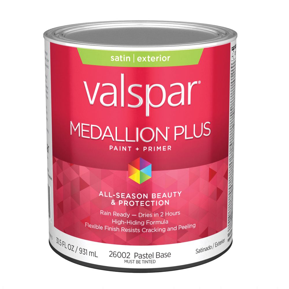 Valspar 1 qt. Medallion Plus Satin Pastel Base Exterior Paint and Primer