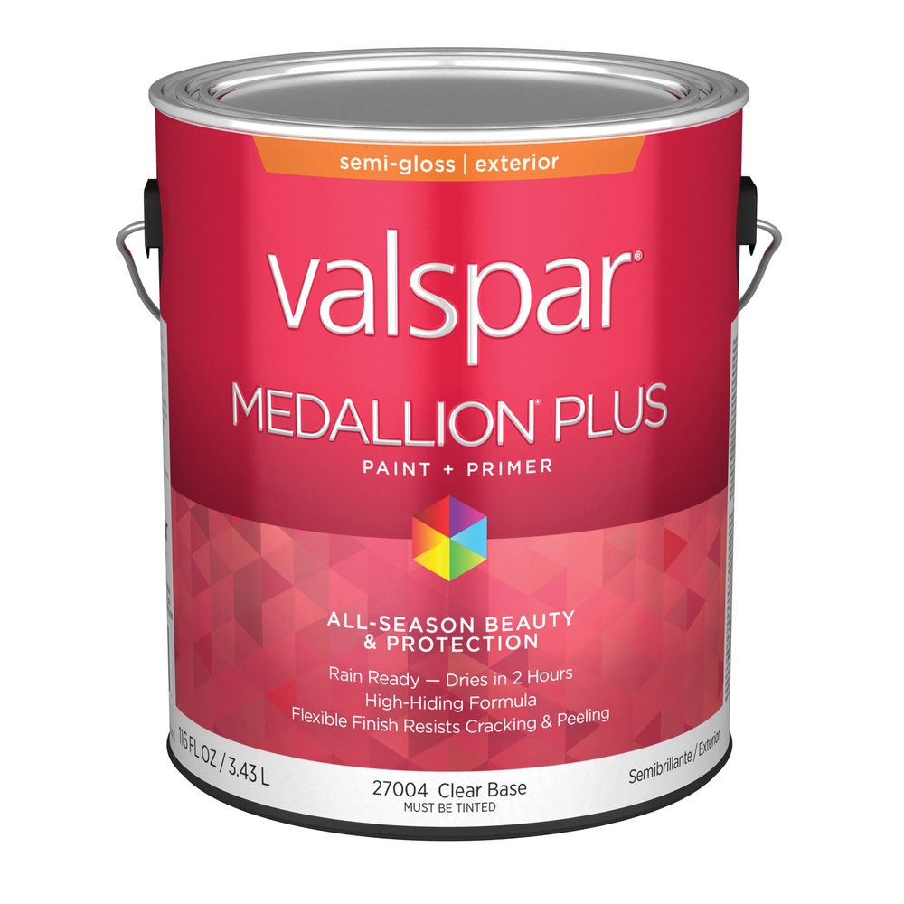 Valspar 1 gal. Medallion Plus Semi-Gloss Clear Exterior Paint and Primer