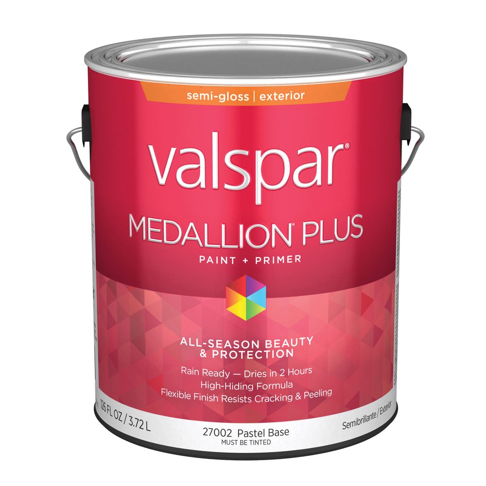 Valspar 1 gal. Medallion Plus Pastel Base Semi-Gloss Exterior Paint and Primer